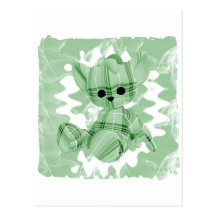 Pastellgrün-Spiralen-Rauch-Teddybär Postkarte