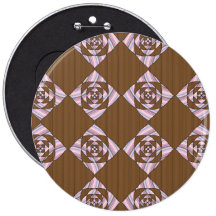Pastellrosa und Brown. Blumenentwurf Anstecknadelbutton