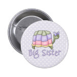 Pastellschildkröte-große Schwester Anstecknadelbutton