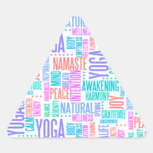 Pastellyoga-Wort-Wolken-elegantes Muster Sticker