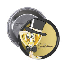 Pate-KnopfPin - Zylinder-Champagne-Glas Anstecknadelbuttons