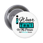 Patienten - ich trage aquamarinen Retro Eierstockk Button