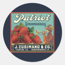 Patriot-ErdbeerVintage Frucht-Kisten-Aufkleber-Kun
