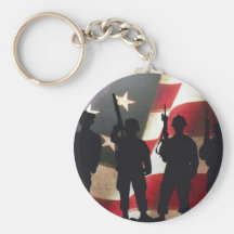 Patriotische Militärsoldat-Silhouetten Schlüsselanhänger