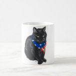 Patriotische schwarze Katze Teetassen