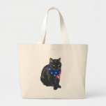 Patriotische schwarze Katze Tragetaschen