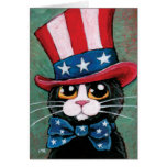 Patriotische Smokings-Katze | glücklich Juli 4. Grußkarte