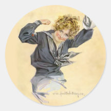 Patriotische USA - Seemann-Mädchen Aufkleber