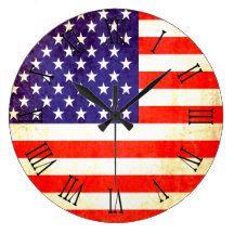 Patriotische Wanduhr der römischen Ziffern der ame