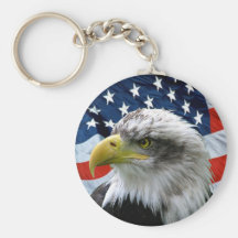 Patriotische Weißkopfseeadler-amerikanische Flagge Schlüsselbänder