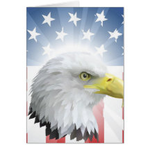 Patriotischer Amerikaner Eagle und Flagge Grußkarte
