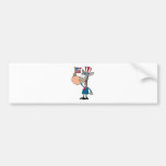 Patriotischer Esel, der eine amerikanische Flagge  Autosticker
