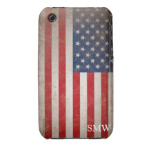 Patriotischer Flaggen-Entwurf Vintages Blick-Monog iPhone 3 Case-Mate Hülle