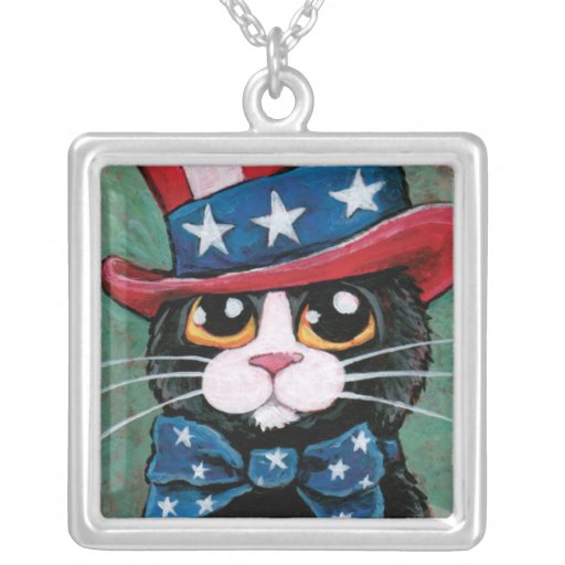 Patriotischer Katzen-Kunst-Anhänger der USA-Smokin
