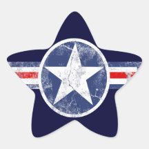 Patriotischer Stern-Vintage Streifen-Aufkleber