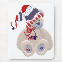 Patriotischer Winter-Bär Mauspad