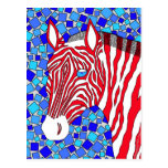 Patriotischer Zebra Postkarten
