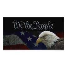Patriotisches Eagle u. Flagge Fotografischer Druck