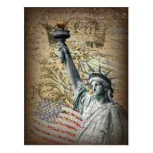 Patriotisches NewYork Freiheitsstatue Vintag Postkarten