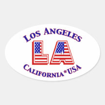 Patriotisches ovales Logo Los Angeless USA Sticker
