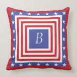Patriotisches US Flagge - mit Monogramm Kissen