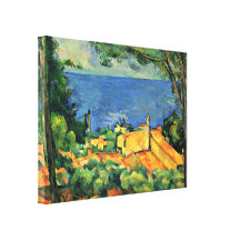Paul Cezanne - LEstaque mit roten Dächern Gespannter Galeriedruck