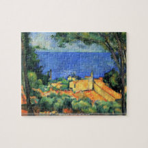 Paul Cezanne - lEstaque mit roten Dächern Jigsaw Puzzles