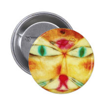 Paul Klee-Katze und Vogel-Knopf Button