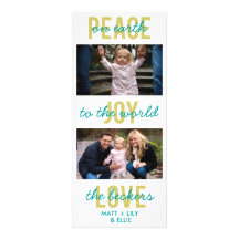 "PeaceJoyLove" Feiertags-Foto-Karte Individuelle Ankündigung