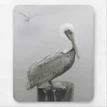 Pelikane im Nebel Mousepads