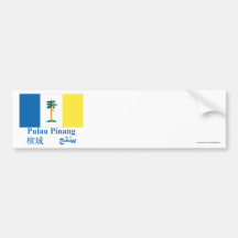 Penang-Flagge mit Namen Auto Sticker