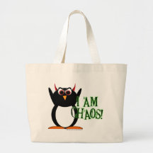 Penguin-Chaos-Leinwand-Tasche