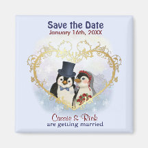 Penguin, der Save the Date Wedding ist Magnets
