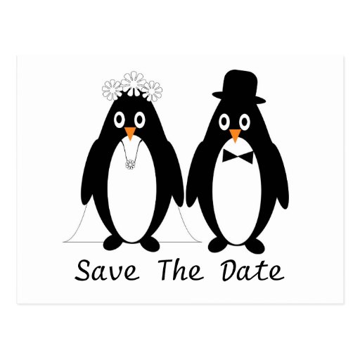 Penguin Save the Date, der Mitteilung Wedding ist Postkarten