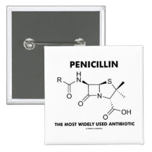 Penicillin das meiste weit verbreitete Antibiotiku Buttons