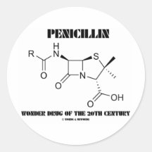 Penicillin-Wunder-Droge des 20. Jahrhunderts Runder Aufkleber