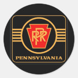 Pennsylvania-Eisenbahn-Logo, Schwarzes u. Gold Runde Sticker