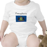 Pennsylvania-Karte und Staats-Flagge Babybody
