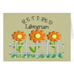 Pensionierte Bibliothekar-Gänseblümchen-Zaun-Entwu Karten