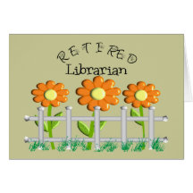 Pensionierte Bibliothekar-Gänseblümchen-Zaun-Entwu Karten