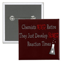 Pensionierte Chemiker-Geschenke Buttons