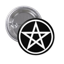 Pentagramm groß auf Schwarzem Anstecknadelbutton