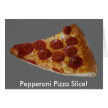 Pepperoni-Pizza-Scheibe-Karte