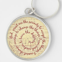 Pergament-Ruhe-Gebet Keychain Schlüsselbänder