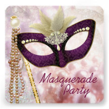 Perlen-elegante rosa Maskerade-Party Einladungen