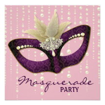 Perlen-Rosa-Maskerade-Party Einladungen