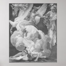 Perseus auf Pegasus-Mords-Medusa Poster