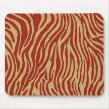 Persimone-roter und Sahnezebra-Druck Mousepad