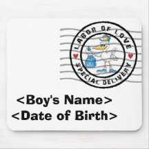 Personalisiert ist es ein Baby-Jungen-Mitteilungs- Mousepads