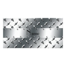 Personalisiert mit Ihrem Namensdiamantplattenstahl Foto Karte